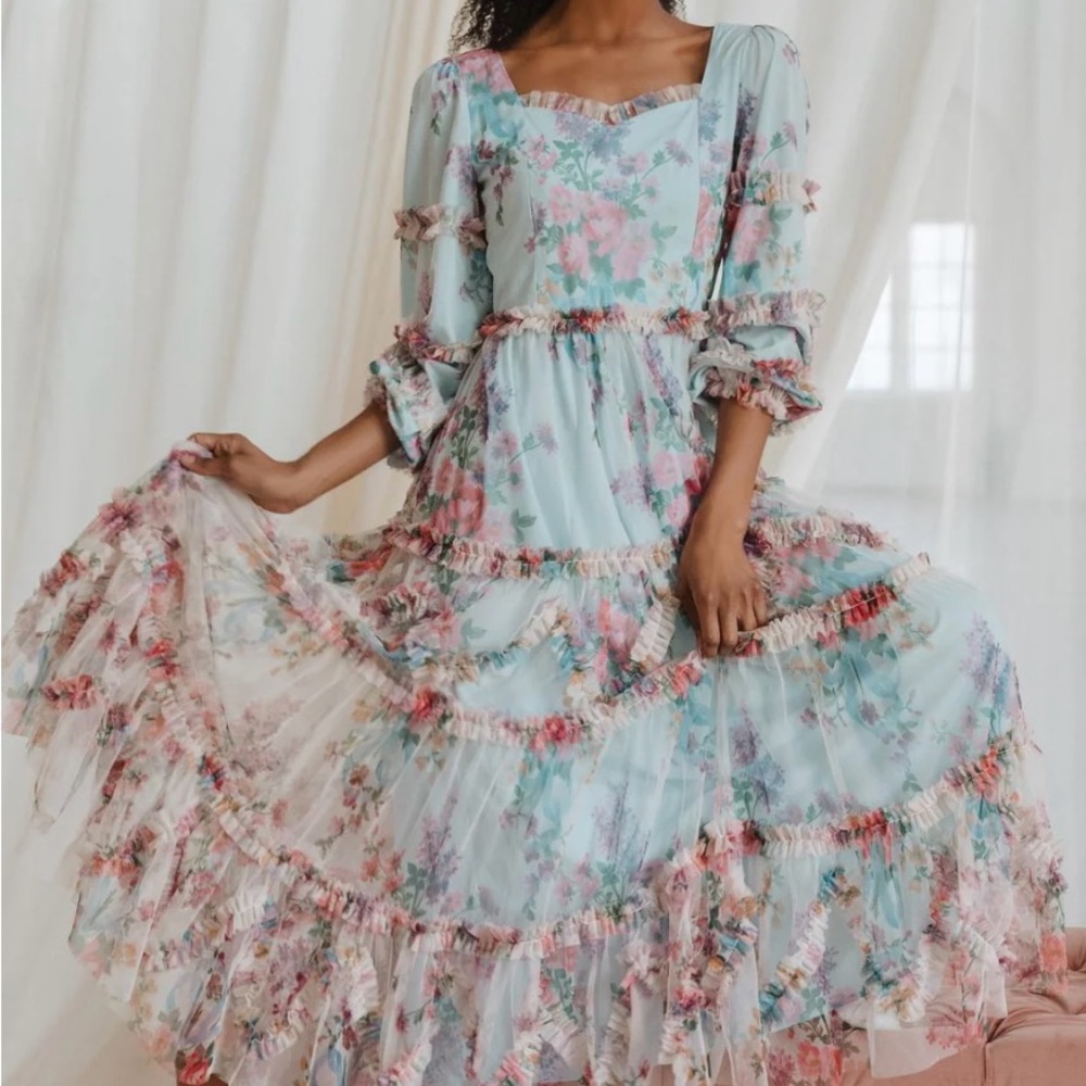Floral Ruffle Maxi Dress